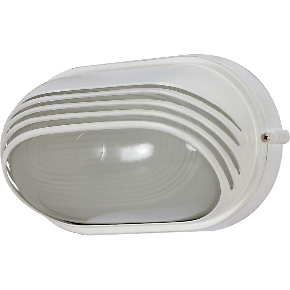 Nuvo Lighting 60/522  1 Light - 10" - Oval Hood Bulk Head - Die Cast Bulk Head in Semi Gloss white Finish
